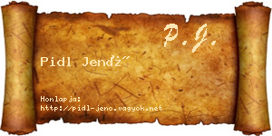 Pidl Jenő névjegykártya