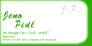 jeno pidl business card